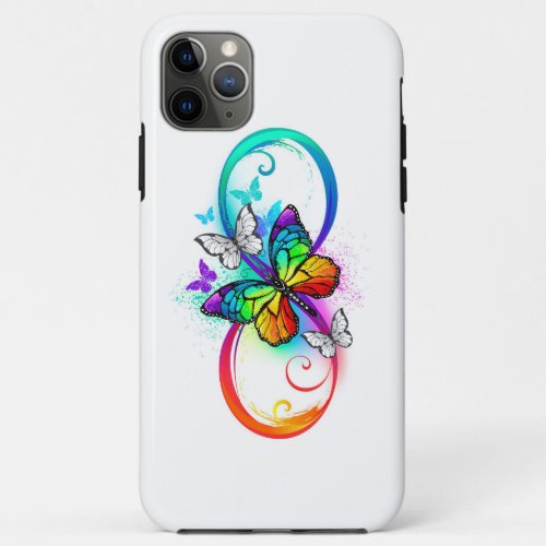 Bright infinity with rainbow butterfly iPhone 11 pro max case