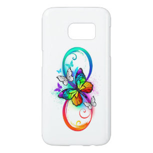 Bright infinity with rainbow butterfly samsung galaxy s7 case