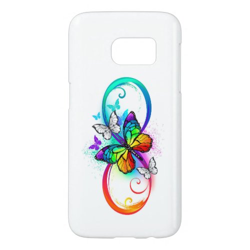 Bright infinity with rainbow butterfly samsung galaxy s7 case