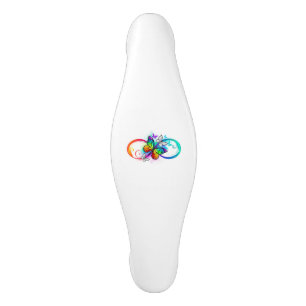 Bright infinity with rainbow butterfly ceramic cabinet pull