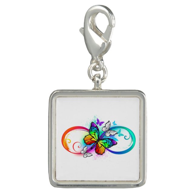 Bright infinity with rainbow butterfly charm (Front)