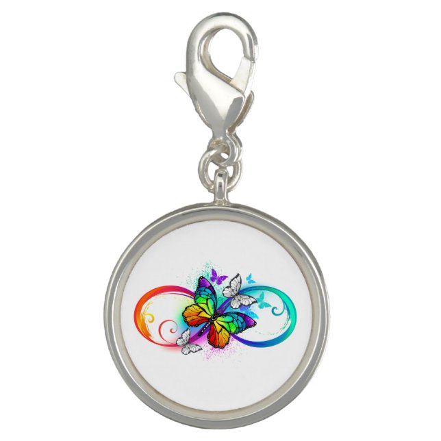 Bright infinity with rainbow butterfly charm (Front)