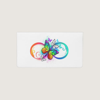 Bright infinity with rainbow butterfly checkbook cover
