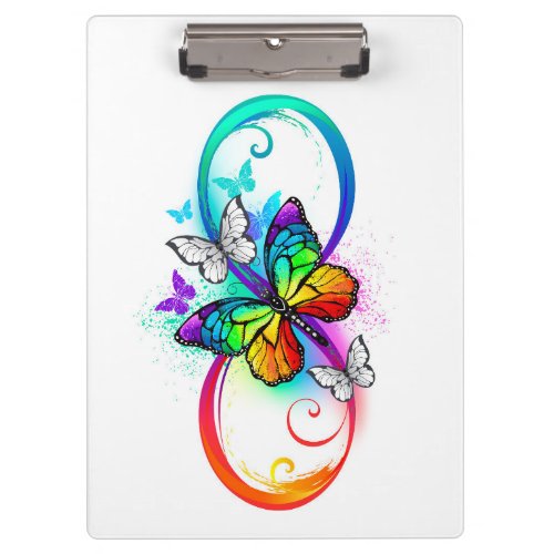 Bright infinity with rainbow butterfly clipboard