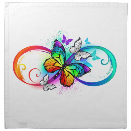 Bright infinity with rainbow butterfly cloth napkin