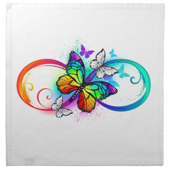 Bright infinity with rainbow butterfly cloth napkin (Front)