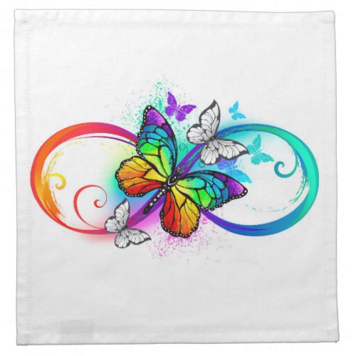 Bright infinity with rainbow butterfly cloth napkin