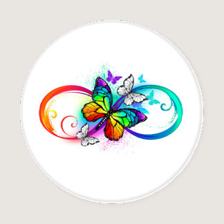 Bright infinity with rainbow butterfly coaster set