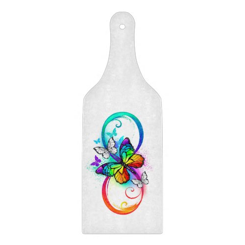 Bright infinity with rainbow butterfly cutting board