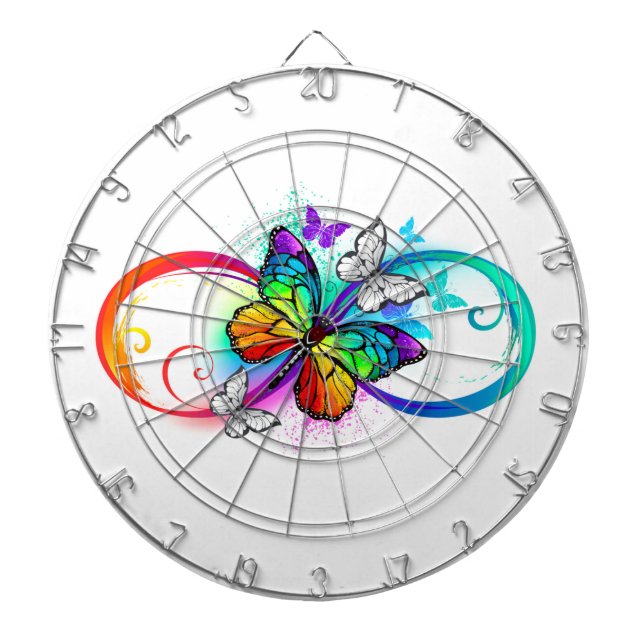 Bright infinity with rainbow butterfly dart board (Front)