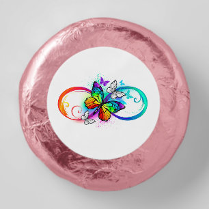 Bright infinity with rainbow butterfly dipped oreo cookie favors