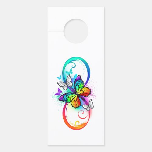 Bright infinity with rainbow butterfly door hanger