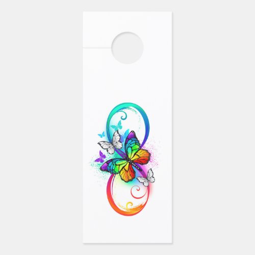 Bright infinity with rainbow butterfly  door hanger