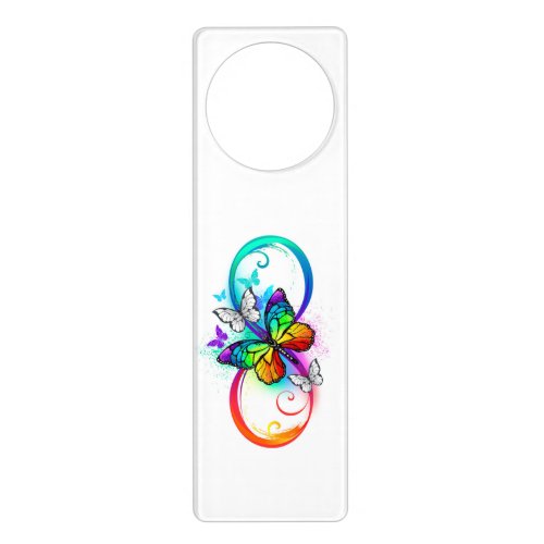 Bright infinity with rainbow butterfly  door hanger