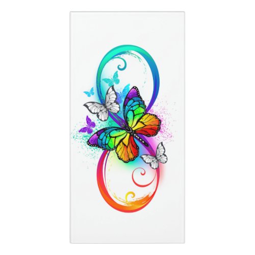 Bright infinity with rainbow butterfly door sign