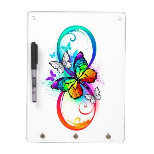 Bright infinity with rainbow butterfly dry erase board