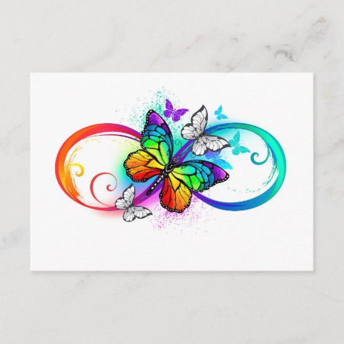 Bright infinity with rainbow butterfly enclosure card