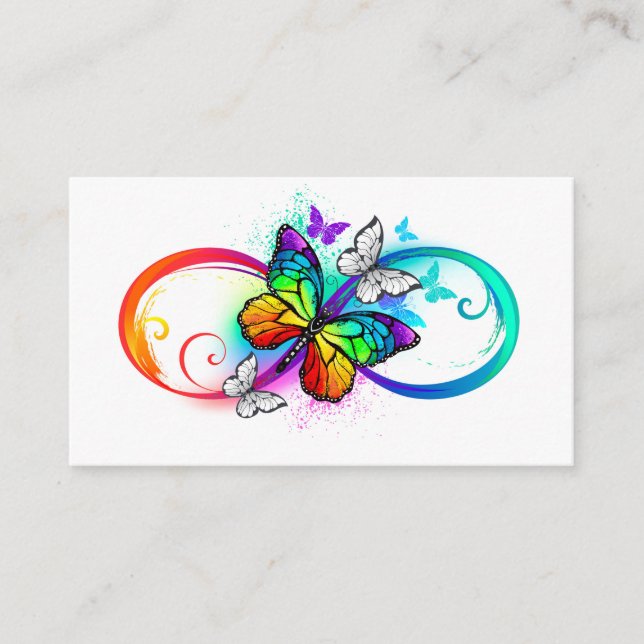 Bright infinity with rainbow butterfly enclosure card (Front)