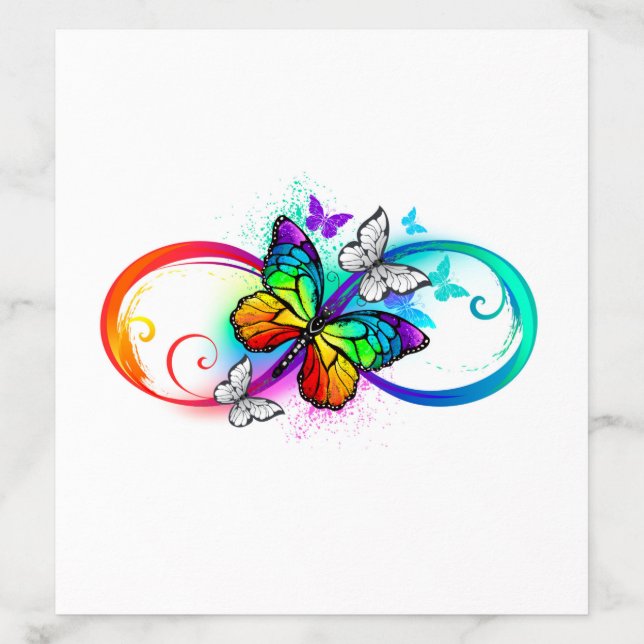 Bright infinity with rainbow butterfly envelope liner (Design)
