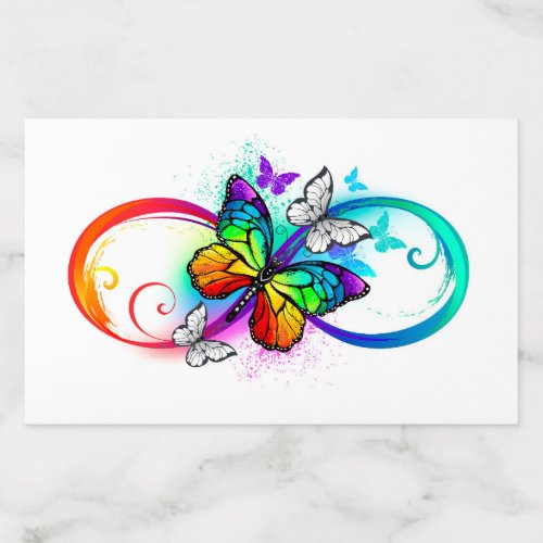 Bright infinity with rainbow butterfly envelope liner