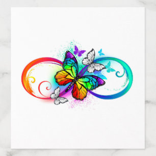 Bright infinity with rainbow butterfly envelope liner