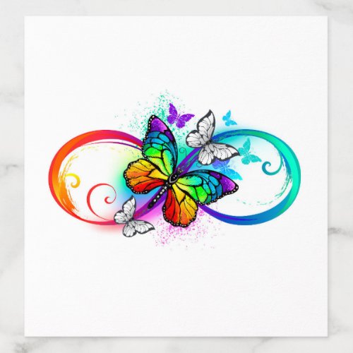 Bright infinity with rainbow butterfly envelope liner