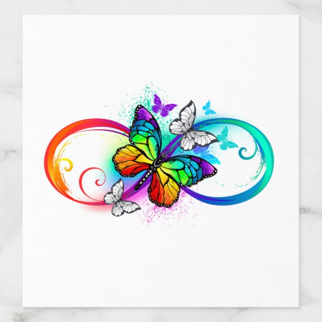 Bright infinity with rainbow butterfly envelope liner (Design)