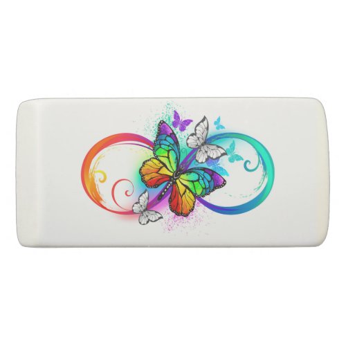 Bright infinity with rainbow butterfly eraser