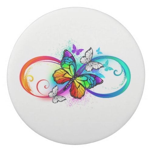 Bright infinity with rainbow butterfly eraser