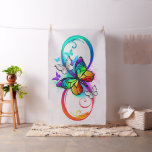 Bright infinity with rainbow butterfly fabric