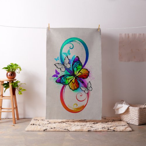 Bright infinity with rainbow butterfly fabric