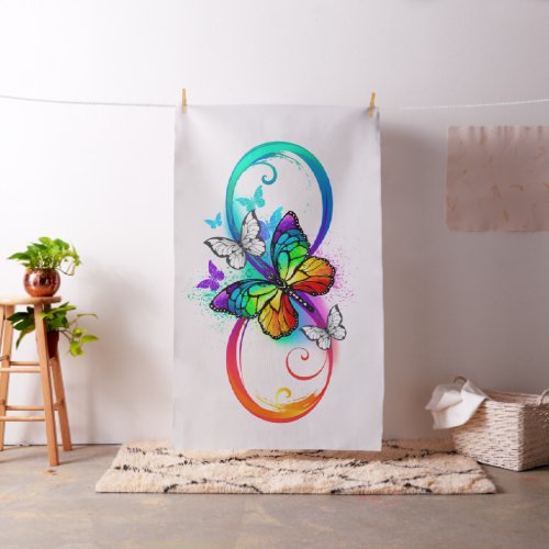 Bright infinity with rainbow butterfly fabric