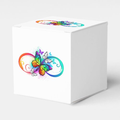 Bright infinity with rainbow butterfly favor boxes