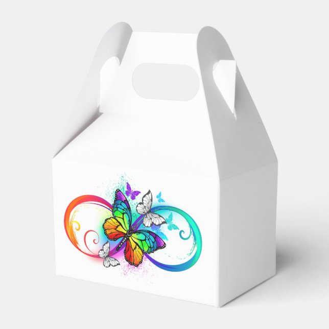 Bright infinity with rainbow butterfly favor boxes (Front Side)