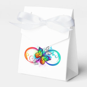 Bright infinity with rainbow butterfly favor boxes