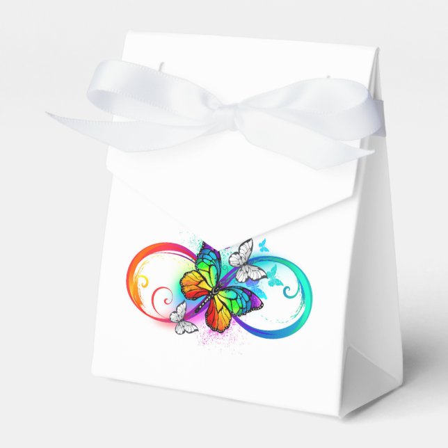 Bright infinity with rainbow butterfly favor boxes (Front Side)