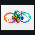 Bright infinity with rainbow butterfly flyer<br><div class="desc">Multicolor,  bright,  symbol of infinity with rainbow,  detailed butterfly monarch. Rainbow butterfly. Rainbow infinity.</div>