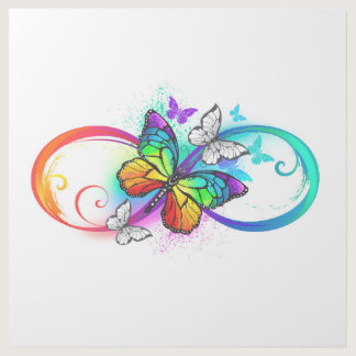 Bright infinity with rainbow butterfly  gallery wrap