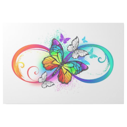 Bright infinity with rainbow butterfly  gallery wrap