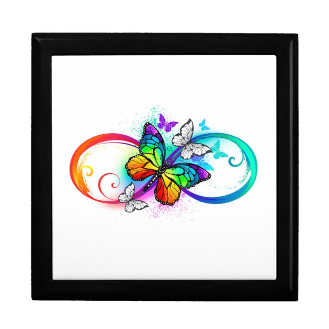 Bright infinity with rainbow butterfly gift box (Front)