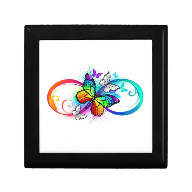 Bright infinity with rainbow butterfly gift box (Front)