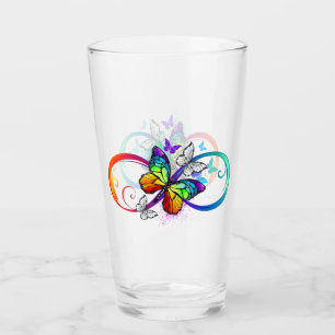 Bright infinity with rainbow butterfly glass