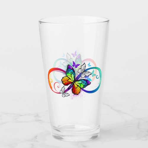 Bright infinity with rainbow butterfly glass