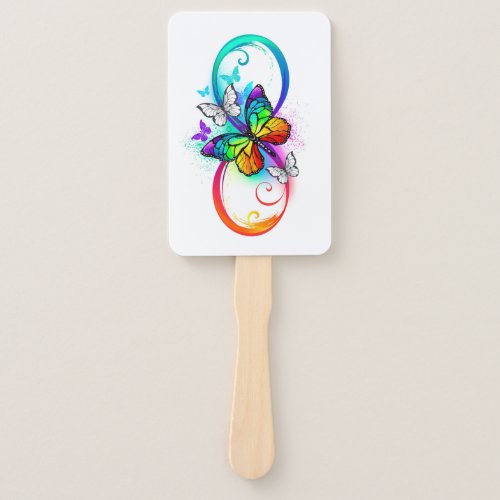 Bright infinity with rainbow butterfly hand fan