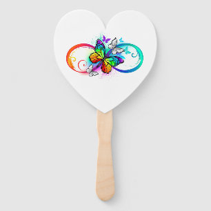 Bright infinity with rainbow butterfly hand fan