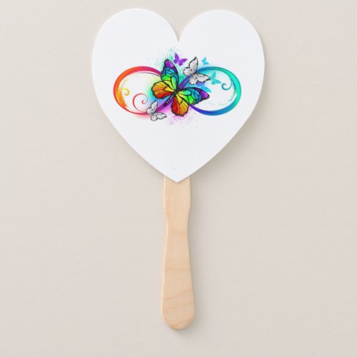 Bright infinity with rainbow butterfly hand fan