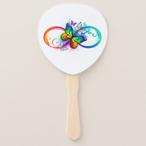 Bright infinity with rainbow butterfly hand fan