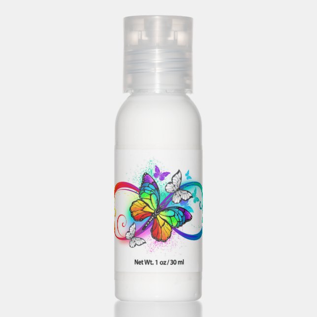 Bright infinity with rainbow butterfly  hand lotion (Front)