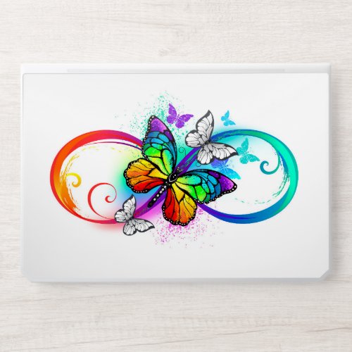 Bright infinity with rainbow butterfly HP laptop skin