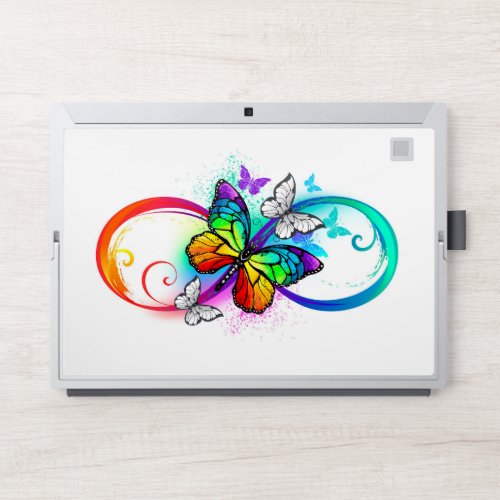 Bright infinity with rainbow butterfly HP laptop skin